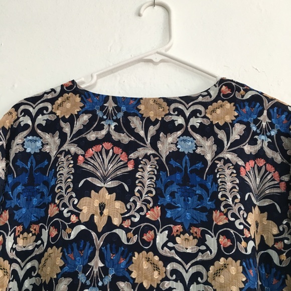 INC blouse Floral Print  Brit top smocked plus size buttons up front tie - Picture 7 of 15